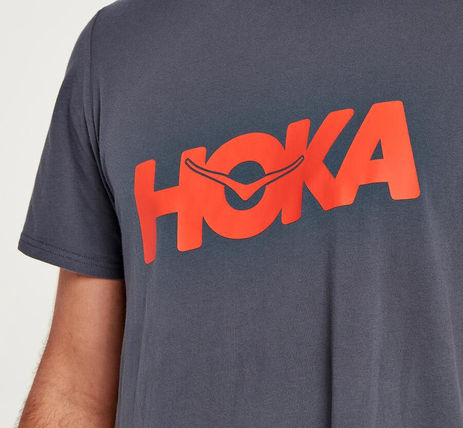 Hoka One One Tee Mens Blue - Brand - 70412XZGN